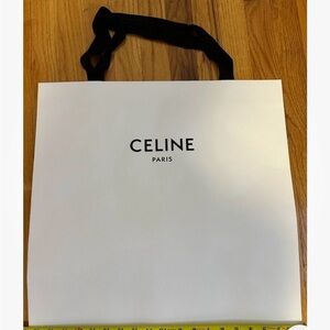 Celine White Tote with Black Handles